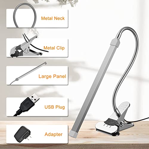 Lepower Led Clip On Light/Reading Light, 5W Book Light For Reading In Bed With Gooseneck, Color Temperature Changeable Clip Light, Perfect For As Reading Light And Piano Light (Metal) #TOP3