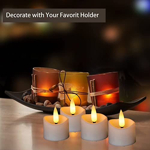 Image of 12 Pack Realistic and Bright Flickering Battery Operated Flameless LED Tea Lights Candles Remote,tealight Candles for Holiday, Weddings, Birthdays,Halloween,Christmas(Warm White)