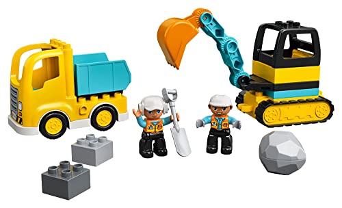 LEGO DUPLO Town Truck & Tracked Excavator Construction Vehicle 10931 Toy for Toddlers 2-4 Years Old Girls & Boys, Fine Motor Skills Development and Learning Toy - Image 6