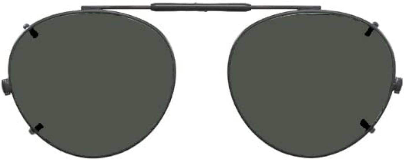 Visionaries Polarized Clip on Sunglasses - Round - Black Frame - 49 x 43 Eye