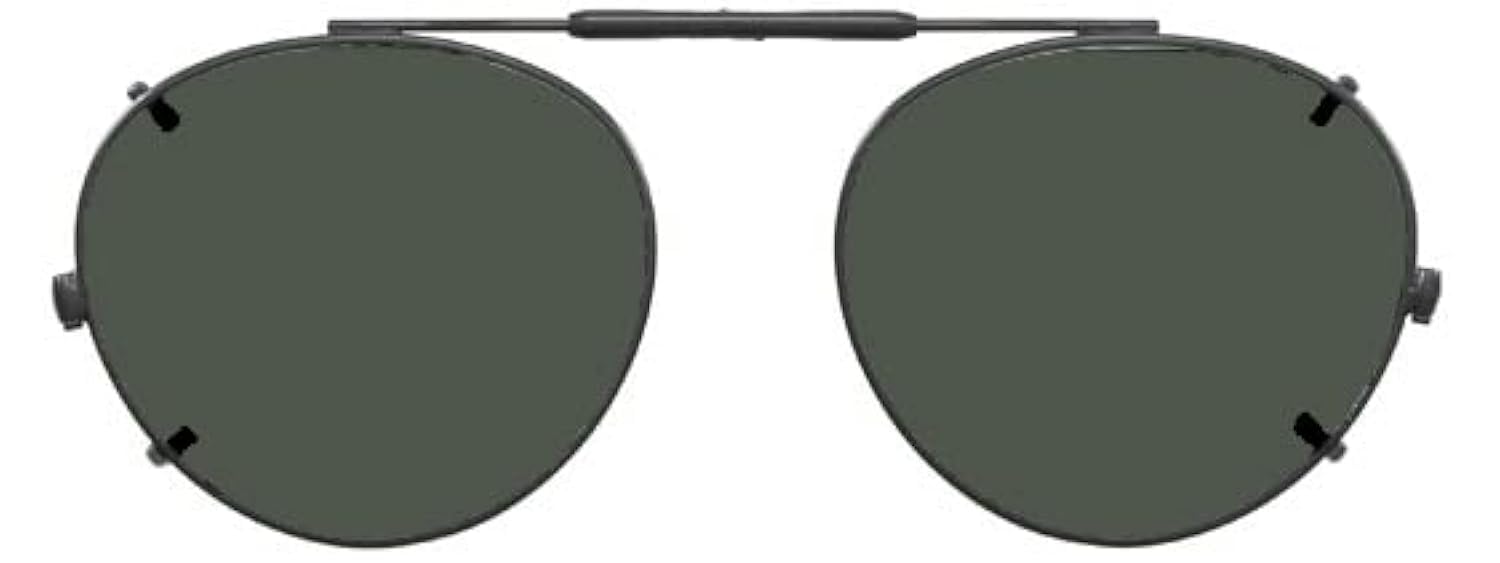 Visionaries Polarized Clip on Sunglasses - Round - Black Frame - 49 x 43 Eye