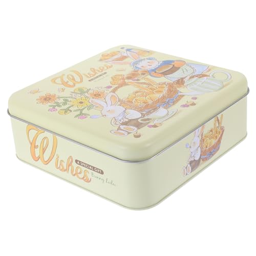VINTORKY Boîte À Biscuits Métallique Carrée 6 Pouces Boîte Cadeau En Fer Blanc Pour Stockage De Bonbons Et Friandises Design Festif Réutilisable