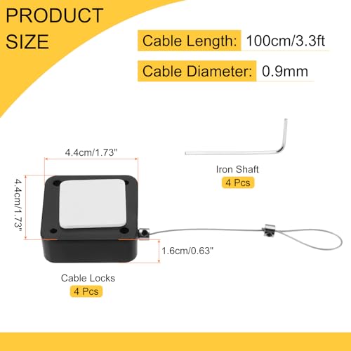 Bloqueo de seguridad con control remoto y correa ajustable de cable negro para laptop y TV 2