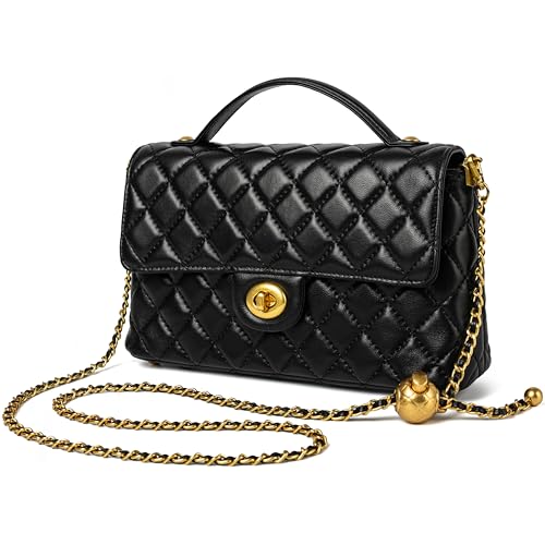 Bolso tote acolchado de cuero para mujer miniatura 1