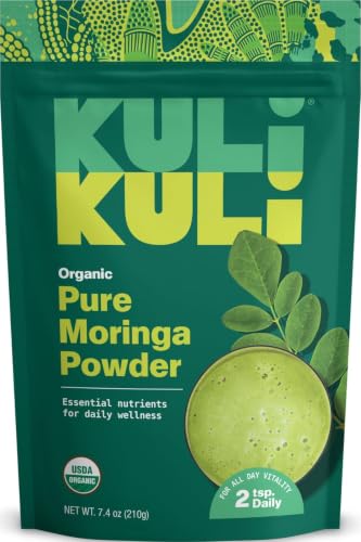 Kuli Kuli Organic Moringa Powder, Pure Leaf Superfood for Smoothies 7.4oz