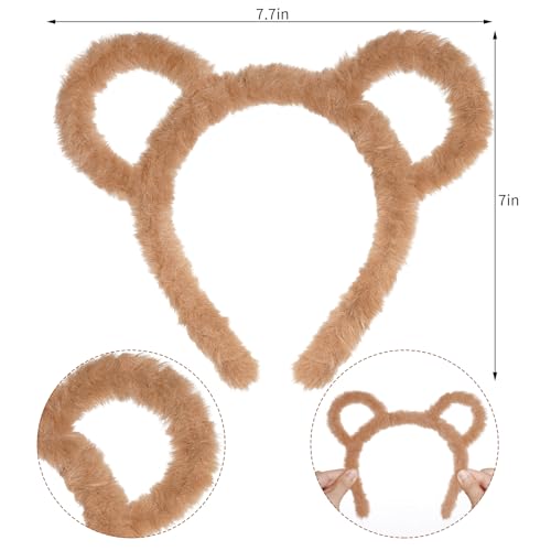 Yolyoo 3pcs Chipmunk Ears Headband Chipmunk Headband Accessory 1 Black Round Glasses Frame for Cosplay Animal Halloween Party