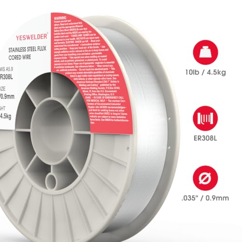 Image of YESWELDER Stainless Steel MIG Solid Wire ER308L .035-Diameter, 10-Pound Strong ABS Plastic Spool Welding Wire