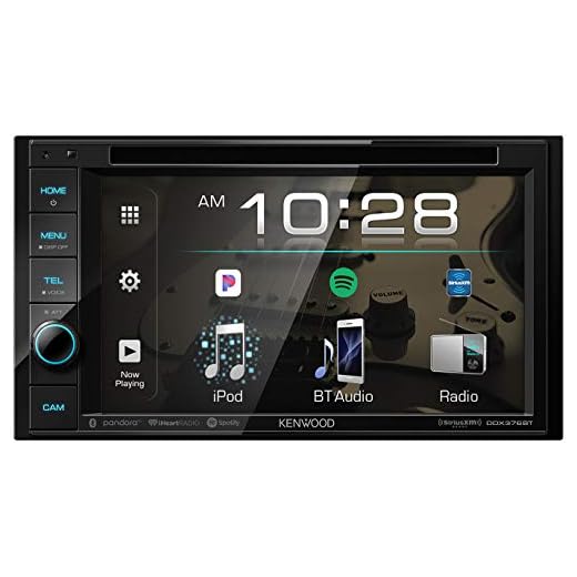 Kenwood DDX376BT Double DIN In-Dash 6.2” DVD Receiver with Bluetooth | Car Stereo Receiver | Clear Resistive Touch Panel