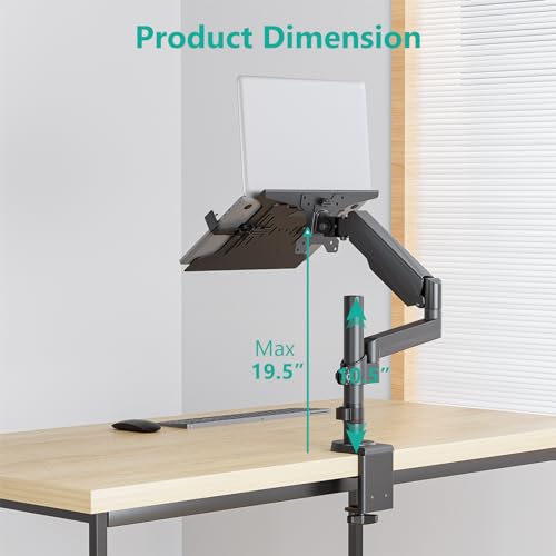 Image of WALI Laptop Tray Desk Mount for 1 Laptop Notebook Fits 10-15.6 Inch, Monitor Arm with Vented Cooling Platform Stand (GSDM001LP), Black