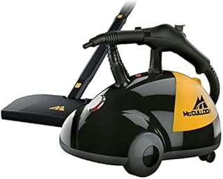 McCulloch MC1275 Heavy-Duty Steam Cleaner with 18 Accessories, Extra-Long Power Cord, Chemical-Free Pressurized Cleaning for Most Floors, Counters, Appliances, Windows, Autos, and More, Yellow/Grey