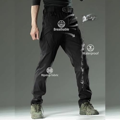 Tactical Pants for Men Cargo Hiking Outdoor Stretch Pants Waterproof Quick Dry Work Trousers with Multi Pockets4