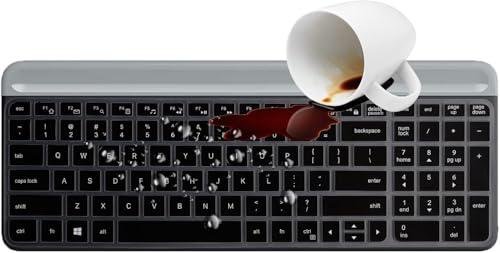 Image of iFyx Keyboard Cover Skin for Logitech MK470 K585 K580 Slim Wireless Keyboard Cover Protective Skin (Black)