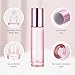 bofessor 4 Pack Pink Glass Essential Oil Roller Bottles, 10ml Empty Refillable Rollerballs with Pink Caps - Travel Roll-On Containers for Perfume & Essential Oils