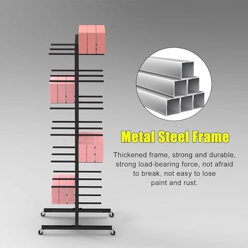 Movable Workout Equipment Organizer Rack for Yoga Mat/Block, Freestanding Portable Foam Rollers Display Shelf, for Studio Gym Basement Clubs image 5
