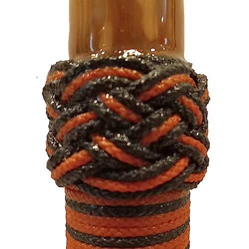 Fishscale Gaff Co. Deckhand-Style Calcutta Bamboo Fish Gaff W/Turkshead Sailor Knots In 3',4',5',6' (Fish Machine Orange/Black With Smoked Steel Hook, 4Ft (122Cm)) #TOP2