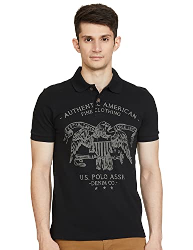 U.S. Polo Assn. Men’s Regular Polo Shirts (UDTSH0860_Black M)