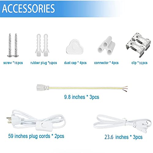 Shopled 8Ft Led Shop Lights Fixture - 72W 9360Lm 6000K Cool White, Flat Dual Row T8 Led Tube Lights, 8 Foot Led Shop Lights For Garage, Warehouse, 4 Pack #TOP3