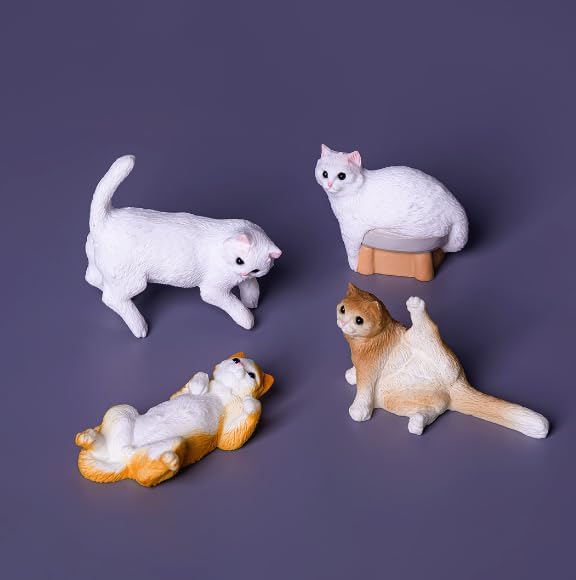 10pcs Mini Cat Figurines,Decor Dashboard Accessories for Rearview Mirror,Computer Monitor Decor and Desk, Funny Computer Monitor Desk Decorations for Women image 5
