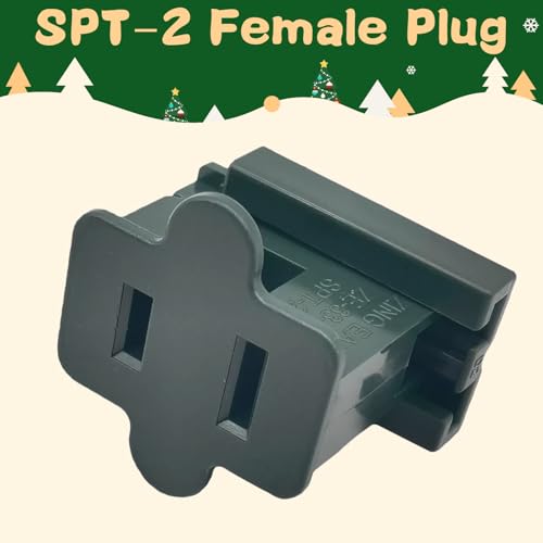 Image of 25 Pack SPT-2 Vampire Slip Zip Plug Gilbert Female for Christmas Lights Sets (SPT-2 Green)