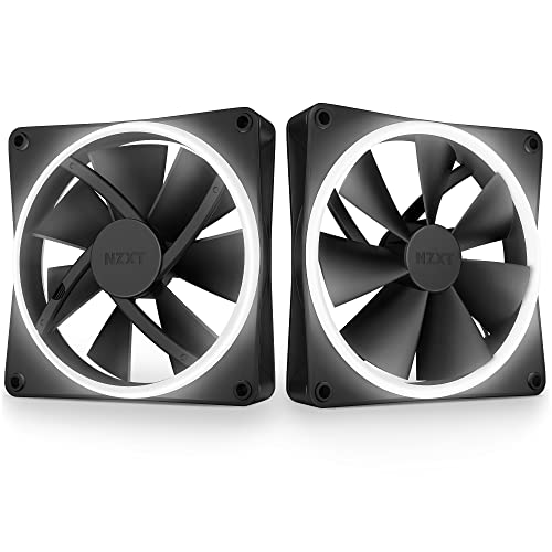 Image of NZXT RGB Twin 140mm Dual-Sided RGB Fans with Controller and RGB & Fan Controller - 20 LEDs Per Fan