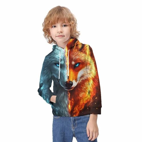 Pull chaud à capuche Fire & Ice Wolf avec poches et isolation thermique enfant - 3
