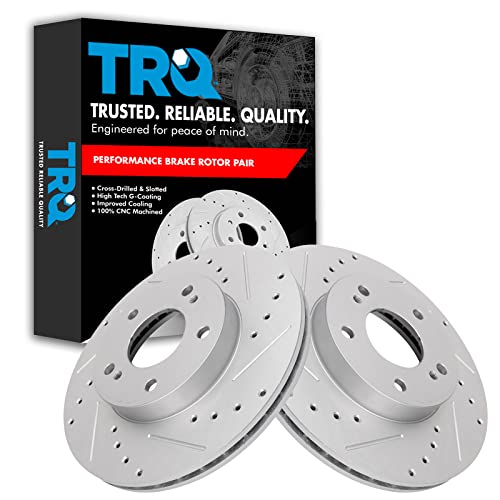 AM Autoparts Drilled & Slotted Performance Brake Rotors – Front Pair For Nissan Rogue / Rogue Select / Sentra