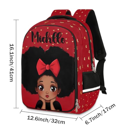 Personalized Kids Backpack Custom Backpack Schoolbag Children Bookbag for Girls Red Heart Girl4