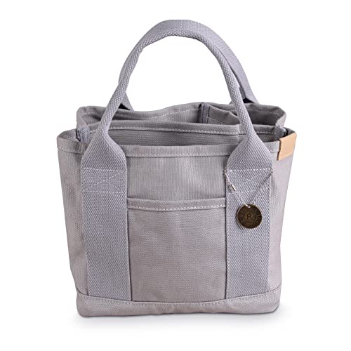 DIRRONA Mode Lunch Tasche Tragbar Handtasche Mehrkammer with Fixed Beverage Compartment Snacktasche Handtasche für Kindergarten Schule Picknick Strand Büro Reisen Grau A Cover