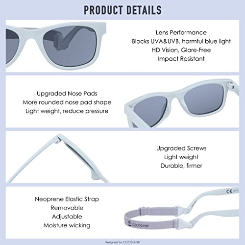 Image of Flexible Polarized Baby Sunglasses with Strap | UV Protection, Bendable, For Toddler Infant Newborn Girl Boy, Age 0-24 Months