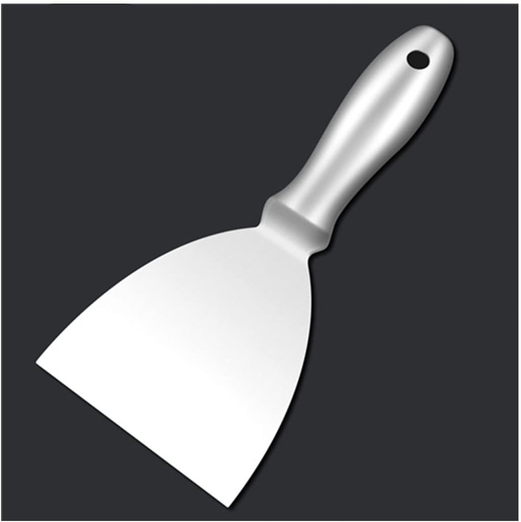 Putty Scrapers Knife,Putty Knife Stainless Steel Spackle Knife, Metal Scraper Tool for Drywall, Putty, Decals, Wallpaper, Baking, Spackling, Patching and Painting,10inch (Size : 4inch)