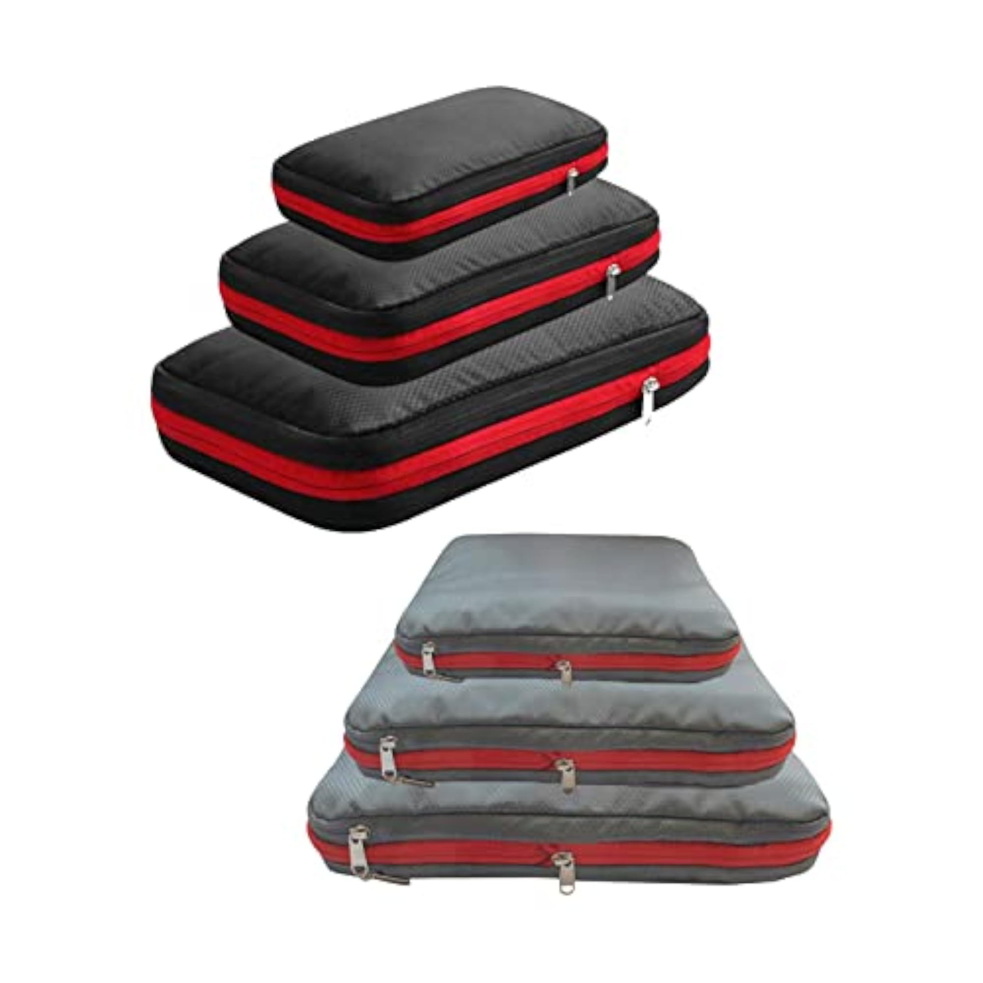 3Pcs Compression Packing Cubes Set Expandable for Travel Black