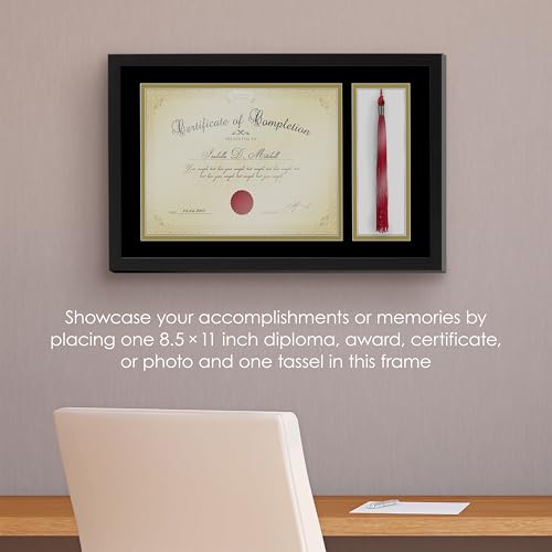 MELANNCO Diploma Frame with Tassel Holder, Black Wood Certificate Frame for Graduation, Degree Frame with Glass Front, Horizontal or Vertical Display, 18.82 x 12.13 Inches by MELANNCO - Image 5