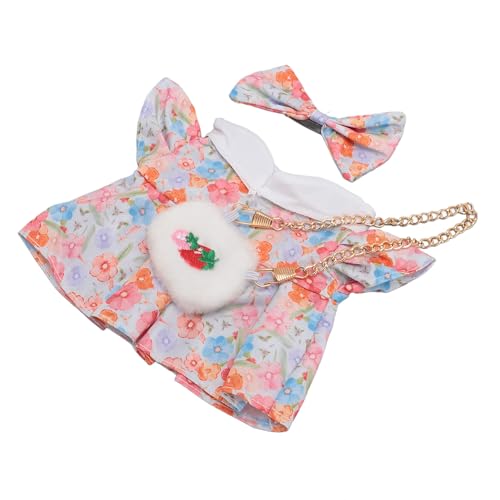 Eminchu Vêtements de Poupée en Peluche de 20 Cm, Tenues en Coton avec Nœud Papillon et Sac à Fraises pour Une Récréation Créative (3)