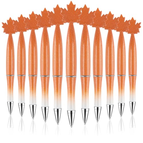 Zuazaor 24 Pack Fall Party Pens Black Gel Ink Yellowe Maple Pens for Adults Office School Autumn Thanksgiving Crhistmas Valentine's Wedding Party Supplies (Yellow Maple Leaf)
