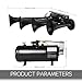 AOLIHAN Super Loud Train Horns Kit,180dB Four Trumpet Truck Horns with 150 PSI Air Tank,12V Air horn with 0.8 gallon Air Compressor Can for Truck, Jeep,Pickup,SUV (Black truck parallel horn kit)