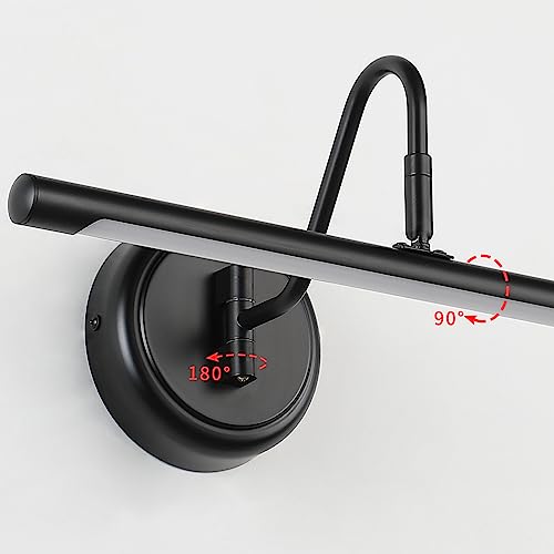 Joosenlux Led Picture Light Hardwired Matte Black Modern Picture Lights For Paintings 16.54'' Inch Long Swing Arm Metal Art Lights Warm White 3000K #TOP6