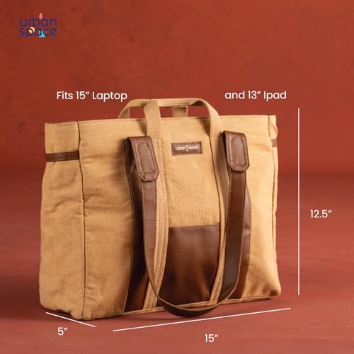 Image of Urban Space Women Tote Bag with Laptop compartment, Handbag for Work, Ladies purse, Stylish Shoulder Bag, Laptop ipad Tote Bags For Office Use, Gift for Women