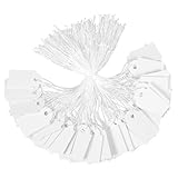 200 etiquetas de precio colgantes, etiquetas de precio con cordón elástico, etiquetas para escribir, 2,5 x 1,5 cm, etiquetas colgantes vacías, para etiquetas de precios, para manualidades, envoltorio