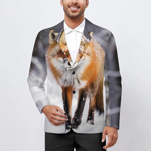 Fox Snowday Men's Casual Blazers Slim Fit Sport Coats Blazer Two Buttons Suit Jacket for Work Party2