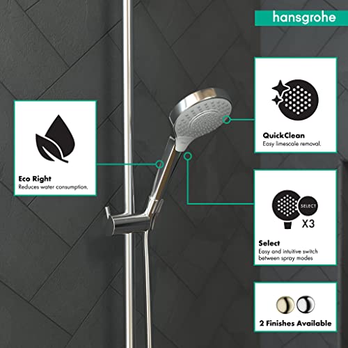 hansgrohe Croma Select S Low Flow 4-inch Handheld Shower Head Modern 3 SoftRain, IntenseRain, Pulsating Massage 04724400 by Hansgrohe - Image 3