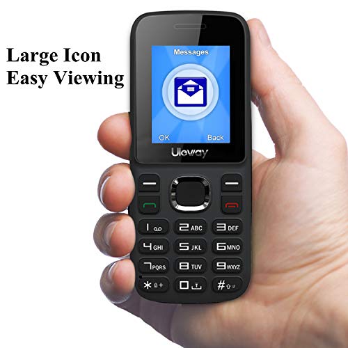 Uleway Basic Cell Phone Unlocked 3G Big Icon Easy to Use Feature Phone with LED Torch ATT Unlocked Cell Phones for Kids, Seniors (H20 /Pure Talk/Cricket) (Black) - Thumbnail 4