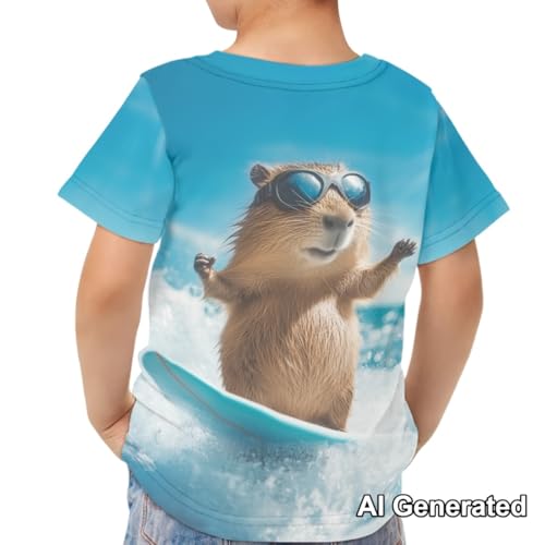 Image of Xhuibop Kids T Shirts for Boys Size 3-16 Girls Short Sleeve Sportswear Active Tops