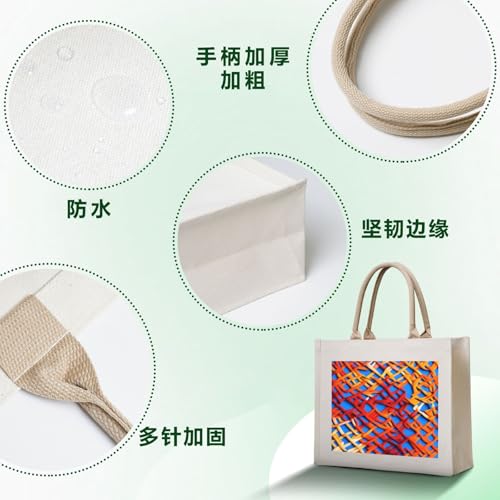 Coloured Twill Lattice Canvas Carrying Tote Bag – Eco-Friendly Reusable Shopping Bag,Shoulder Bag For Women4