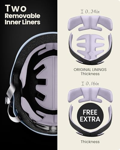 Image of OutdoorMaster Skateboard Cycling Helmet - Two Removable Liners Ventilation Multi-Sport Scooter Roller Skate Inline Skating for Kids, Youth & Adults