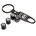 CzlpV Black Car Wheel Tire Valve Caps Tyre Stem Air Caps Keychain Styling for Mazda