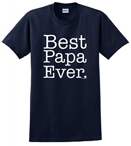 Best Papa Ever T-Shirt Large Navy