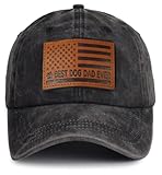 Dog Dad Gifts for Men, Best Dad Ever Hat, Pet Owner Baseball Cap, Retirement Fathers Day Christmas Birthday Gifts for Grandpa Husband Papa Hubby Black