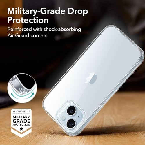 ESR für iPhone 15 Hülle, Originalgefühl, Transparent, Klar – Ansicht 3