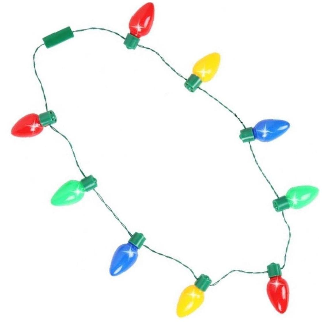 Pinicecore Multicolor 1Pc Led Light Up Christmas Bulb Necklace Glowing Party Favors Ugly Xmas Sweater Accessories