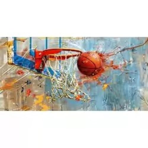 Peinture basket-ball graffiti toile colorée 80x160cm sans cadre pour salon